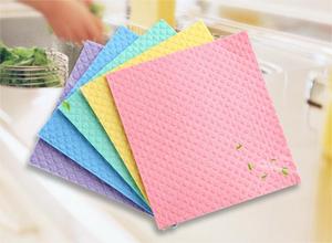 ידידותי לסביבה לשימוש חוזר ארוג צלחת ארוג מטלית מהיר יבש מלבן פלסטיק ספוג בד מטבח בית שולחן עבודה - Product Image 4