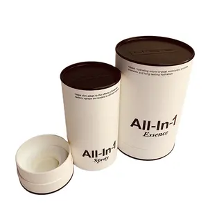 Экологически чистые круглые картонные трубки из крафт-бумаги для косметической бутылки, биоразлагаемый упаковочный цилиндр, коробка для духов с EVA внутри