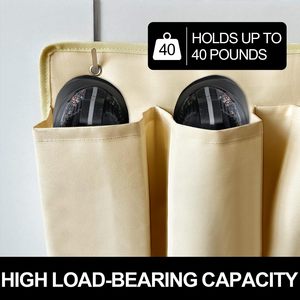 <b>Shoe</b> Storage Organizer 10 Pockets Beige Oxford Cloth Hanging Mount with <b>Hooks</b> for RV Interior - Product Image 3