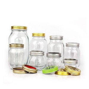 wholesale empty 8 oz 16 oz 32 oz glass mason jar with cap