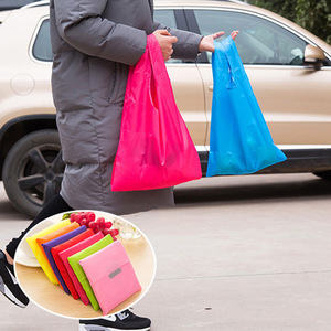 Foldable Shopping <b>Bag</b> Solid Color Large <b>Size</b> Portable Grocery Tote <b>Bag</b> For Supermarket Use - Product Image 2
