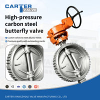 Válvula de Mariposa de Acero al Carbono de Alta Presión WCB con Brida RF Eléctrica Exd, Asiento Metálico Triple Offset para Vapor, Agua, Petróleo y Gas ANSI