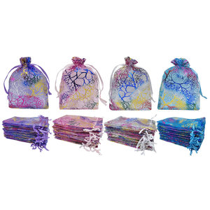 Pochettes à cordon pour bijoux, 50 pièces, grand sac en tissu <span class=keywords><strong>organza</strong></span> <span class=keywords><strong>rouge</strong></span>, corallien pur, personnalisé, 8x12, pour halloween - Product Image 6