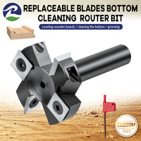 Fraise de dégauchissage à lame remplaçable pour le nettoyage des fonds, pour le travail du bois, pour la découpe de panneaux et de spoilboards, pour routeurs CNC 5 axes