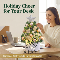 Arbre de Noël miniature de 45 cm, finition brillante moderne et écologique, autres matériaux, ensemble d'arbres de Noël de table pour le salon