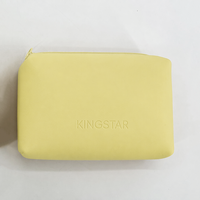 Pochette de maquillage en silicone KINGSTAR Premium, couleur pastel mate, étanche, facile à nettoyer, organiseur de cosmétiques pour sac à main