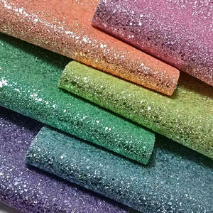 Venta al por mayor a granel Arco Iris brillo holográfico suave brillo vinilo PU imitación cuero grueso brillo para DIY cartera zapatos bolsas muebles - Product Image 5