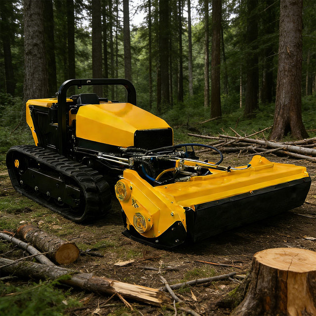 Remote Control Diesel Flail Tracked Forestry Mulcher Industrial Robot Heavy Duty Grass Brush Cutting Equipment