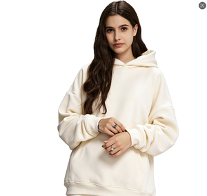 Women's Oversized <b>Pink</b> Hoodie Solid Color Fleece <b>Sweatshirt</b> With Pockets Regular Length Autumn Wear - Product Image 6
