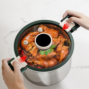 Nova Panela de Pressão Multifuncional de Aço Inoxidável 304 de Três Camadas com Vaporizador Universal para Fogões e Caldeiras - Product Image 3