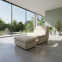 Fauteuil inclinable en mousse compressée avec repose-pieds pour chambre et appartement