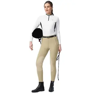 New Fashion Equestrian Clothing Women Knee Breeches With Pocket Jodhpurs for Rider Ladies Horse Racing High Waist Riding Pants
