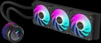 Refroidisseur de processeur AORUS WATERFORCE X II 360 avec roulement à fluide, 3 ventilateurs ARGB de 120 mm, dissipateur thermique en aluminium et cuivre
