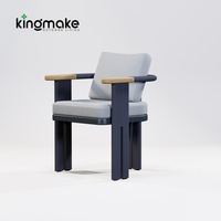 Mobilier d'extérieur noir pour hôtel, ensemble table à manger peu encombrante, table extensible rétractable de luxe avec 6 chaises