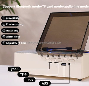<strong>Classic</strong> Vinyl Record Player with Alarm clock White Noise Stereo <strong>Speakers</strong> Vintage Phonograph Record Portable CD Players - Product Image 2