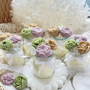 Velas Aromáticas de Cera de Soya con Aroma a Rosa Peonía 3D Hechas a Mano en Frascos de Vidrio, Decoración para el Hogar, Regalo para Bodas y Despedidas de Soltera - Product Image 6