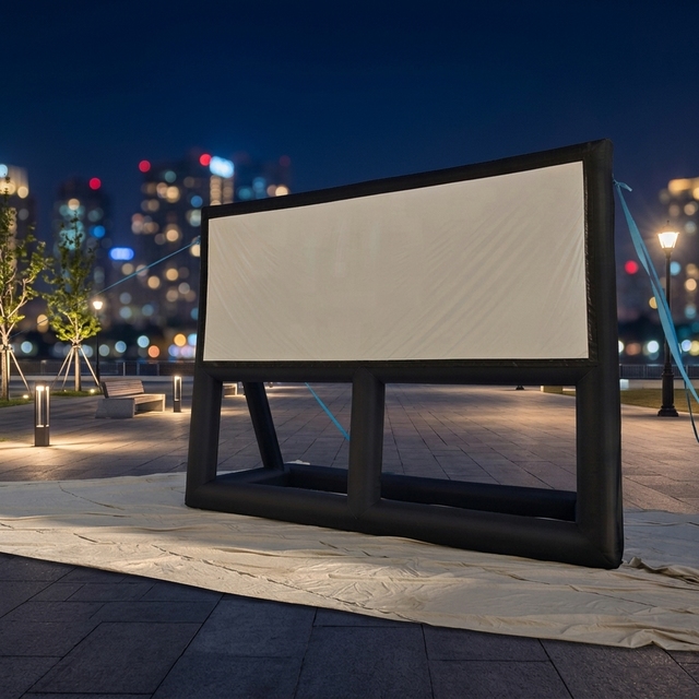 Custom Back Garden Movie Projector Screen Oxford Cloth Inflatable Movie Projector Screen
