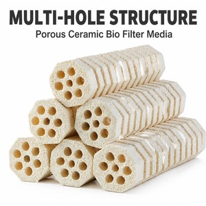 Aquarium Ceramic Bio Filter Media Octagonal Porous Bacteria House Column for <b>Fish</b> <b>Tank</b> Filtration - Product Image 3