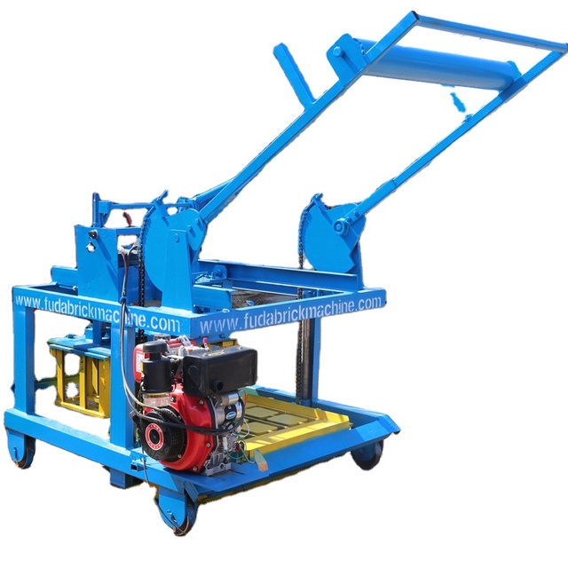 Cheap QM4-45 Laying Hollow Block Machine Mobile Brick Machine Diesel Stocked Brick Making Machinery for Sale in Africa