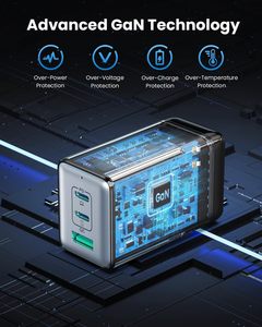 อะแดปเตอร์ชาร์จ GaN พับได้ 65W USB-C ช่องเสียบเดียว ชาร์จเร็ว PPS สำหรับแล็ปท็อป โทรศัพท์มือถือ หูฟัง MacBook <span class=keywords><strong>iPad</strong></span> - Product Image 6
