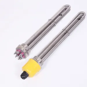 Water Immersion Heater 4.5KW 1.5" 2" Electric Immersion Heater Heating Element Industrial Tubular Heater Water Tank Boiler Heater