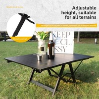 Nouvelle table pliante en alliage d'aluminium noir, durable, légère et portable, pour camping, équipement extérieur, stand de marché nocturne