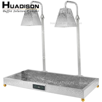 Huadison hôtel et restaurant fournitures lampe chauffante infrarouge lampe chauffante alimentaire à double tête avec panneau en marbre