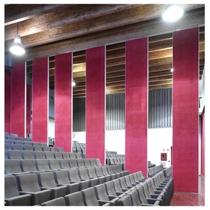 Auditorium di chuyển phân vùng tường với khung nhôm MDF vải Panel gỗ tấm thạch cao cho chống cháy trackless Divider - Product Image 1