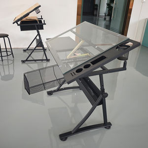 Stable Student Drawing <strong>Desk</strong> <strong>Glass</strong> Desktop Angle and Height Adjustable School Furniture Drafting Table - Product Image 4