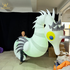 Costume de hippocampe gonflable géant personnalisé, décoration animale, accessoire avec lumière LED pour aquarium/fête/événement, affichage publicitaire - Product Image 2