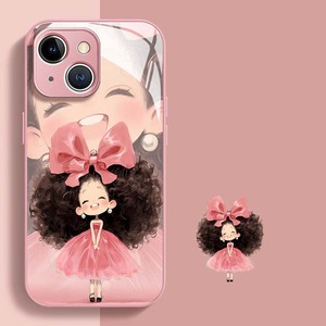 Grande <span class=keywords><strong>capelli</strong></span> <span class=keywords><strong>ricci</strong></span> ragazza stampa vetro PC TPU Cover posteriore per Iphone 6 7 8 SE X Xr XS 11 12 13 14 15 16 17 Pro Max - Product Image 1