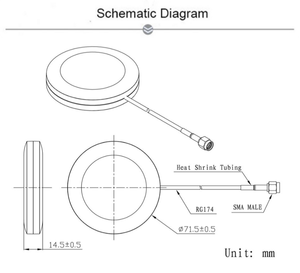 Antenne externe Gps/<span class=keywords><strong>Glonass</strong></span>/Beidou/Galileo <span class=keywords><strong>Gnss</strong></span>, avec câble Rg174 - Product Image 3