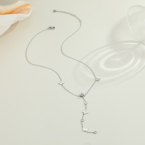 Sınır Ötesi Kelebek Püsküllü Bambu Elmas Köprücük Kemiği Modası Her Şeyle Uyumlu Hafif Lüks Üst Düzey Hisli Niş Basit Kolye - Product Image 4