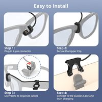 1.5M Portable Clip-On Chargeur Ligne D'alimentation pour RayBan Meta Wayfarer/Skyler/Headliner Smart Glasses Official Charging Case