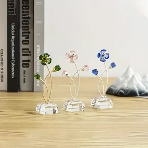 뜨거운 판매 친환경 크리스탈 네잎 클로버 상감 기술 맞춤형 디스플레이 조각 장식 선물 독특한 장인 정신 - Product Image 4