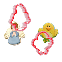 Moule à biscuits en plastique Sweet Sugarbelle Jésus dans le crèche et ange, pour fondant, pâte à sucre, biscuits, glaçage royal
