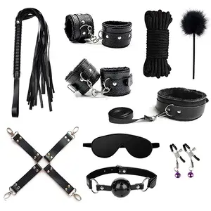 Hot BDSM Sex Toy Sexy Slave Leather Bed SM Fetish Bondage Kit 10pcs Fetish Handcuffs Bondage Restraints for Adult Bondage Set