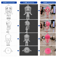 Mascotte gonflable de dessin animé de belle fille rose en mouvement pour Costume de poupée gonflable de fille de publicité personnalisée