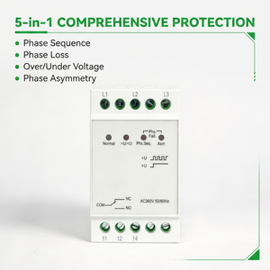 Relé Miniatura Trifásico, Protección de Secuencia de Fase y Sobretensión/Subtensión, Sellado IP20, Protector Multifunción de Uso General - Product Image 2