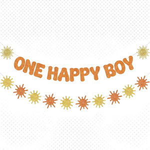 Decoraciones para el Primer Cumpleaños de un Niño <span class=keywords><strong>Feliz</strong></span>, Letreros de <span class=keywords><strong>Feliz</strong></span> Cumpleaños de 1 Año Estilo Boho, Decoraciones Retro Hippie para la Fiesta del Primer Cumpleaños - Product Image 1
