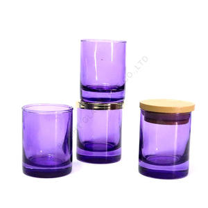 Soporte votivo soplado a máquina 4oz 10oz Portavelas de vidrio vacío de lujo Frascos Vela Rosa Frasco de vidrio con tapa al por mayor - Product Image 4