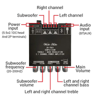 Module d'amplificateur numérique Hot TB21 2.1 canaux BT 5.0, carte d'amplificateur audio, Aux+BT TPA3116D2, mise à niveau de l'application TPA3116 sans application