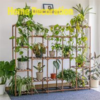 Support à plantes extra large pour intérieur ou extérieur, étagère en bois pour plusieurs plantes