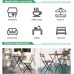 كراسي بيسترو فرنسية معدنية قابلة للطي عتيقة, أثاث للحدائق الخارجية - Product Image 5