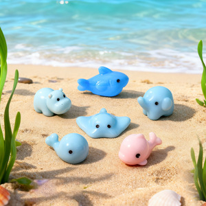 Accessoires en résine mignons en forme de mini-animaux marins, décorations DIY pour paysages, petits ornements pour voiture et bureau - Product Image 4