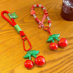 Nuevo Llavero de Pulsera con Cuentas de Cereza, Bonito Colgante de Muñeca para Parejas, para Llaves de Coche, Adorno para Bolso y Mochila, de Moda - Product Image 3