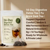 Thé détoxifiant pour nettoyer les intestins pendant 14 jours, thé noir Fuzhuan probiotique naturel pour soutenir la digestion, la santé intestinale et la perte de poids