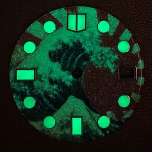 หน้าปัดนาฬิกาเคลือบแบบกำหนดเอง ขนาด 28.5 มม. อุปกรณ์เสริมนาฬิกา สีเขียวเรืองแสง ปรับแต่งโลโก้ได้ฟรี ใช้ได้กับกลไก NH35 - Product Image 5