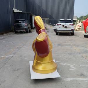 Campanas de Navidad Cinta de color rojo Adornos dorados Decoración de Festival Fibra de vidrio Decoraciones navideñas al aire libre Exhibición - Product Image 4