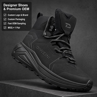 Chaussures de luxe de créateur pour hommes et femmes, haute qualité, entièrement noires, tactiques, pour la marche, la randonnée en extérieur, montantes, nouvelles.